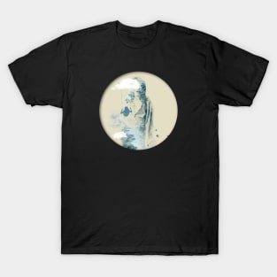 Swinging from a cloud Double exposure T-Shirt